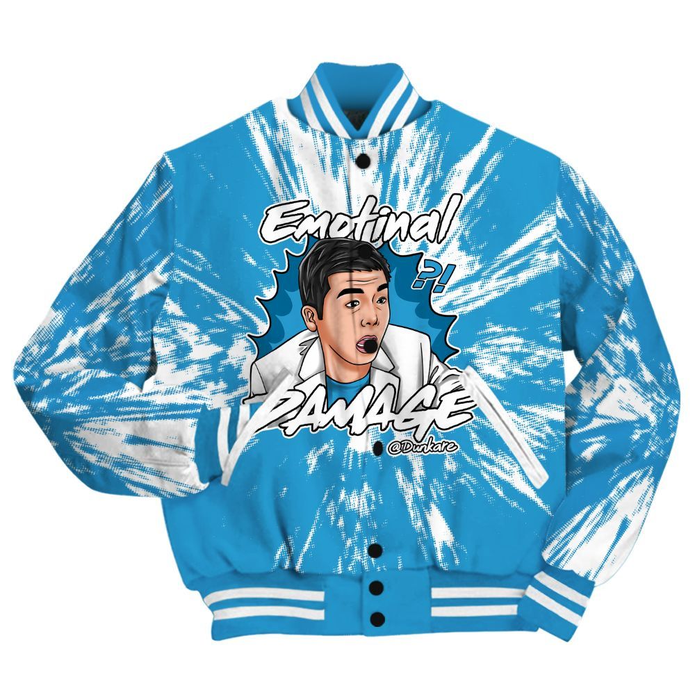 Varsity Jacket To Match Powder Blue 9s Shirt - Damaged Meme Shirt Unisex Outfit All Over Print