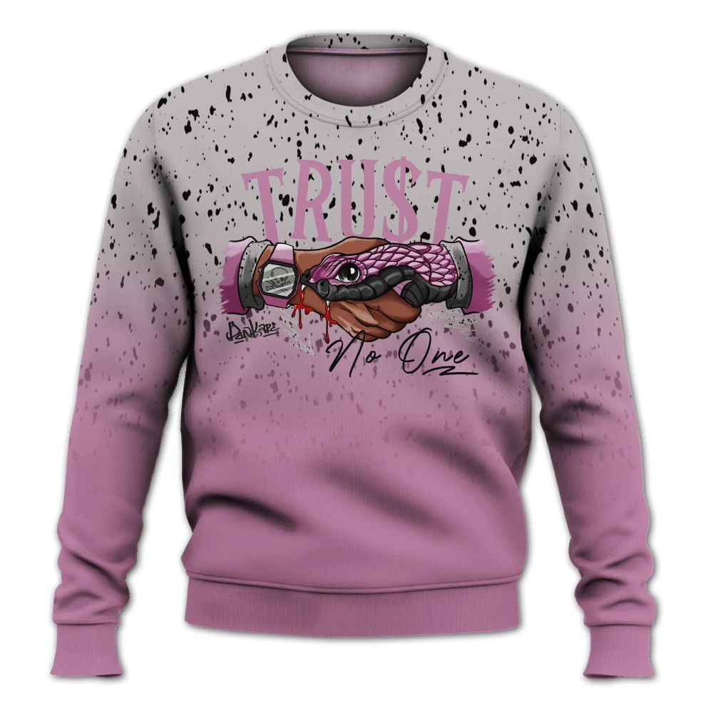 Sweatshirt To Match Neutral Grey Black White Orchid 4s - Snake Trust No One Drip All Over Print
