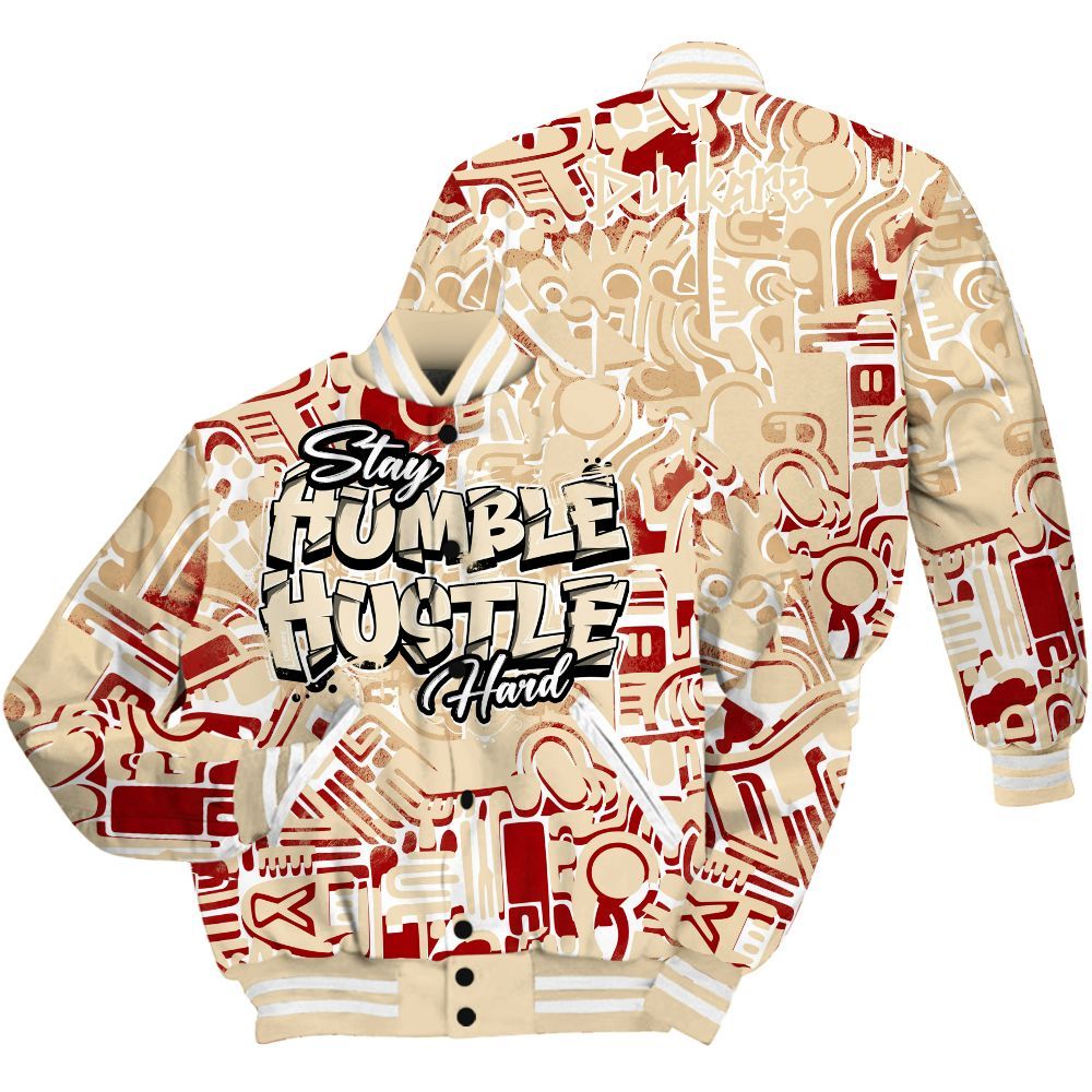 Varsity Jacket To Match Dunk Low Strawberry Waffle - Humble Hustle Retro All Over Print
