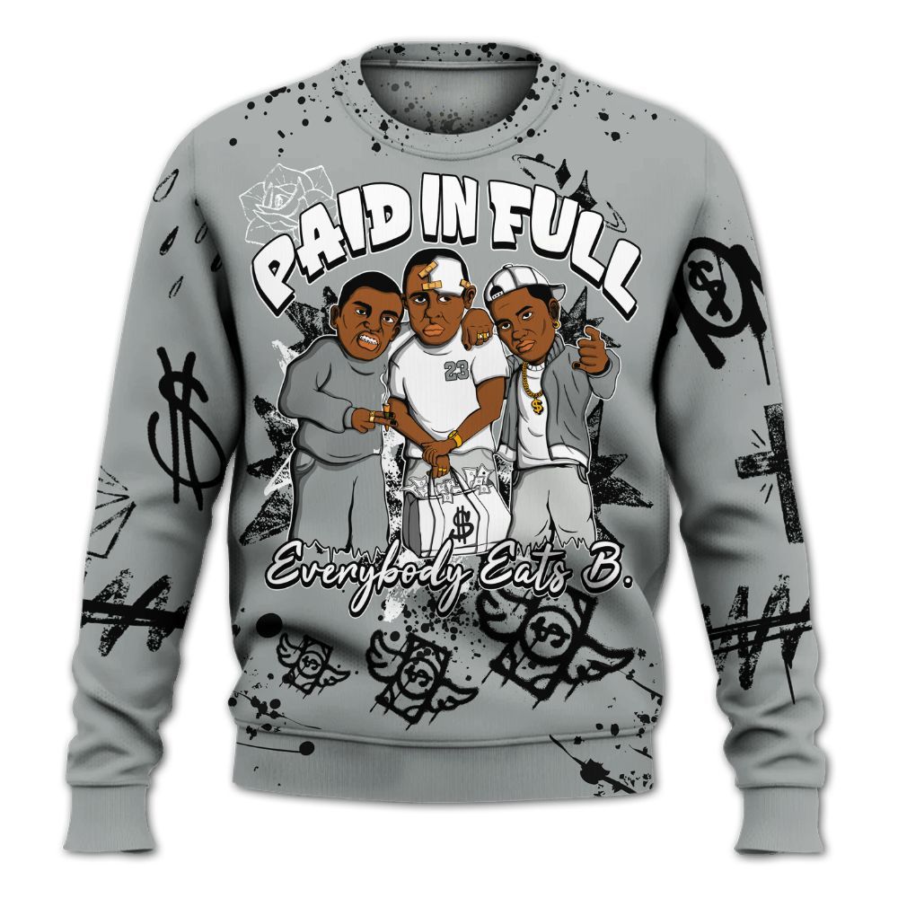 Sweatshirt To Match Dunk Low White Light Smoke Grey - Everybody Paid In Full Crayon All Over Print