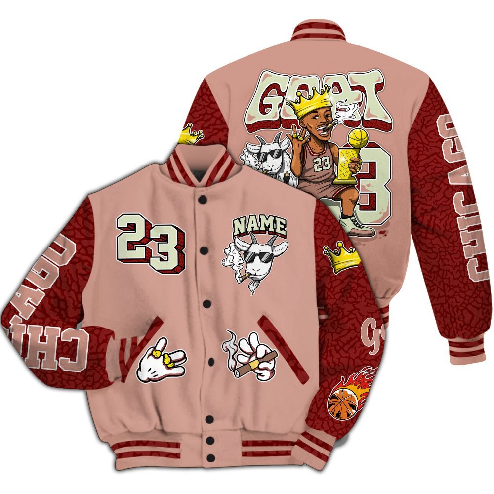 Varsity Jacket To Match Valentines Day 3s - G.O.A.T Number 23 All Over Print