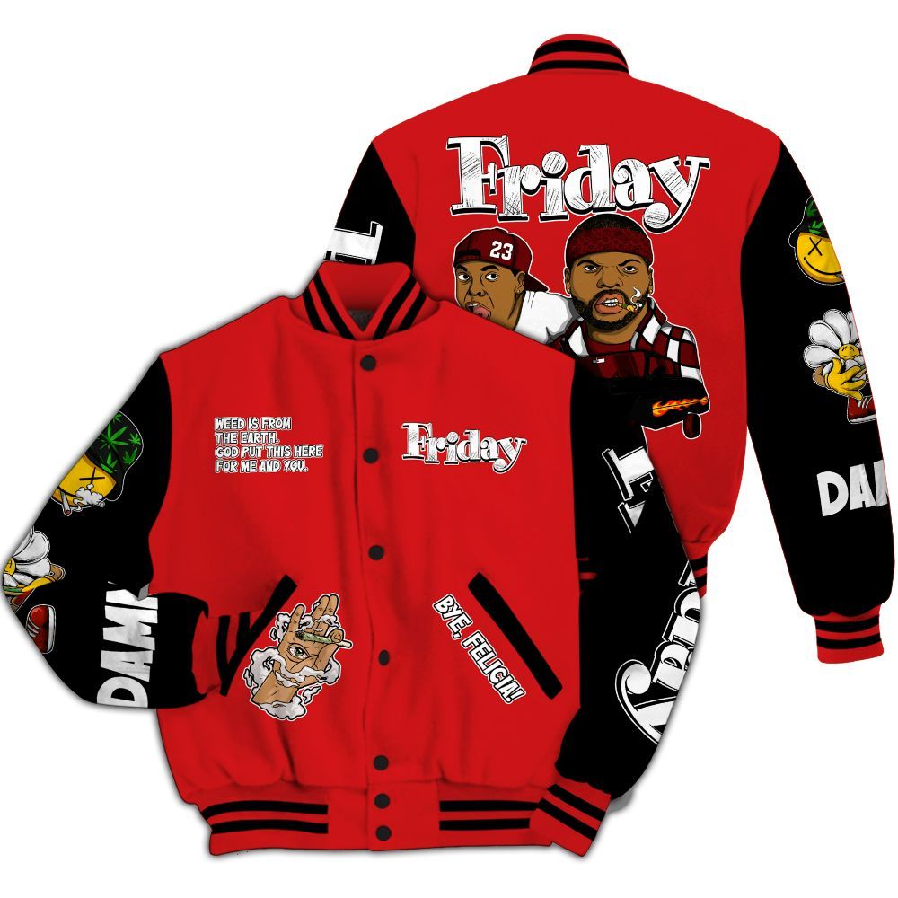 Varsity Jacket To Match Low Bred 11s Shirt, Friday Sneaker Stress Style All Over Print