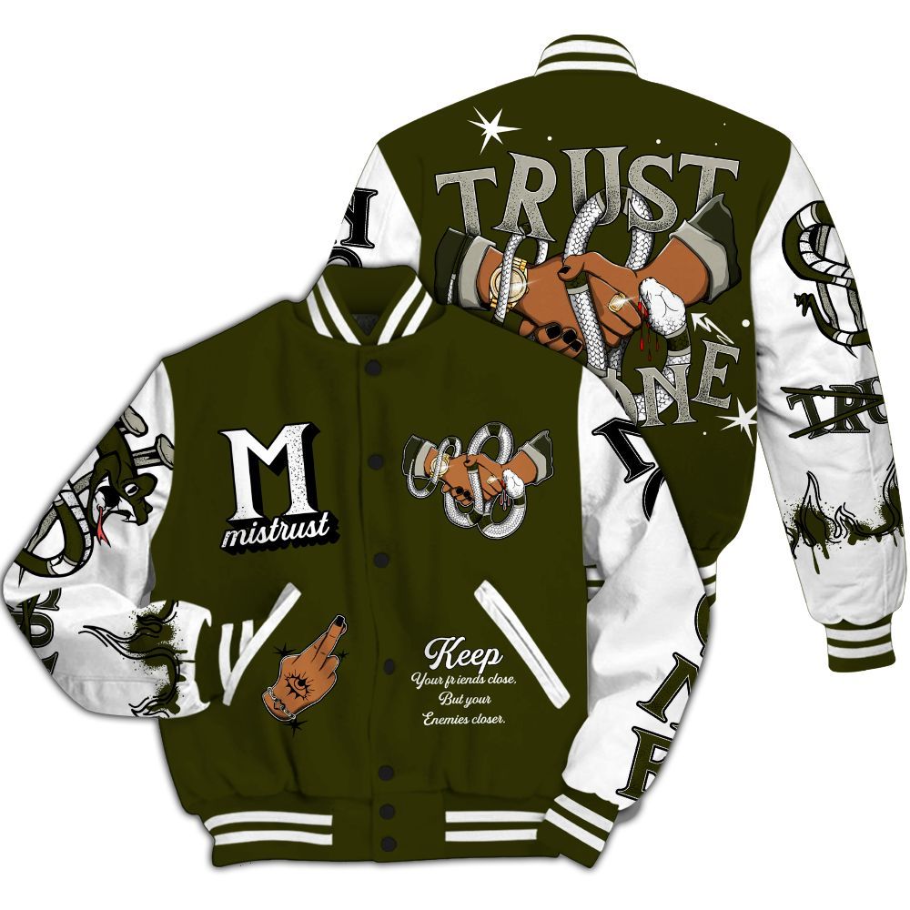 Varsity Jacket To Match Dunk Low Pale Ivory Cargo Khaki - Trust No One Snake-Bite Street Style All Over Print
