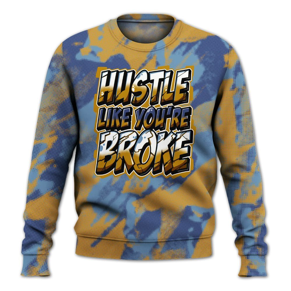 Sweatshirt To Match High OG First In Flight 1s - Hustles Like Broke Abstract All Over Print
