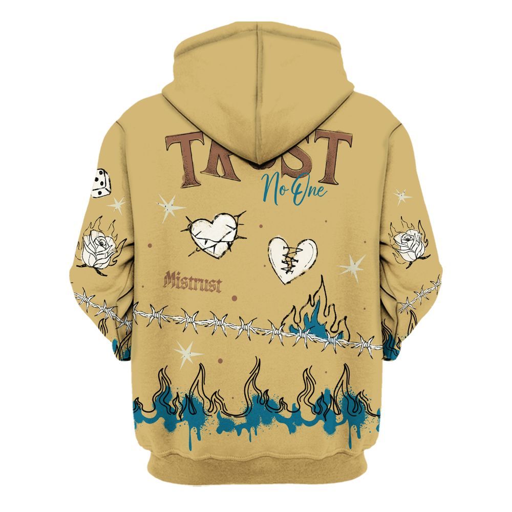 Hoodie To Match Retro Cacao Wow 4s - Trust No One Snake-Bite Doodle Crayon All Over Print