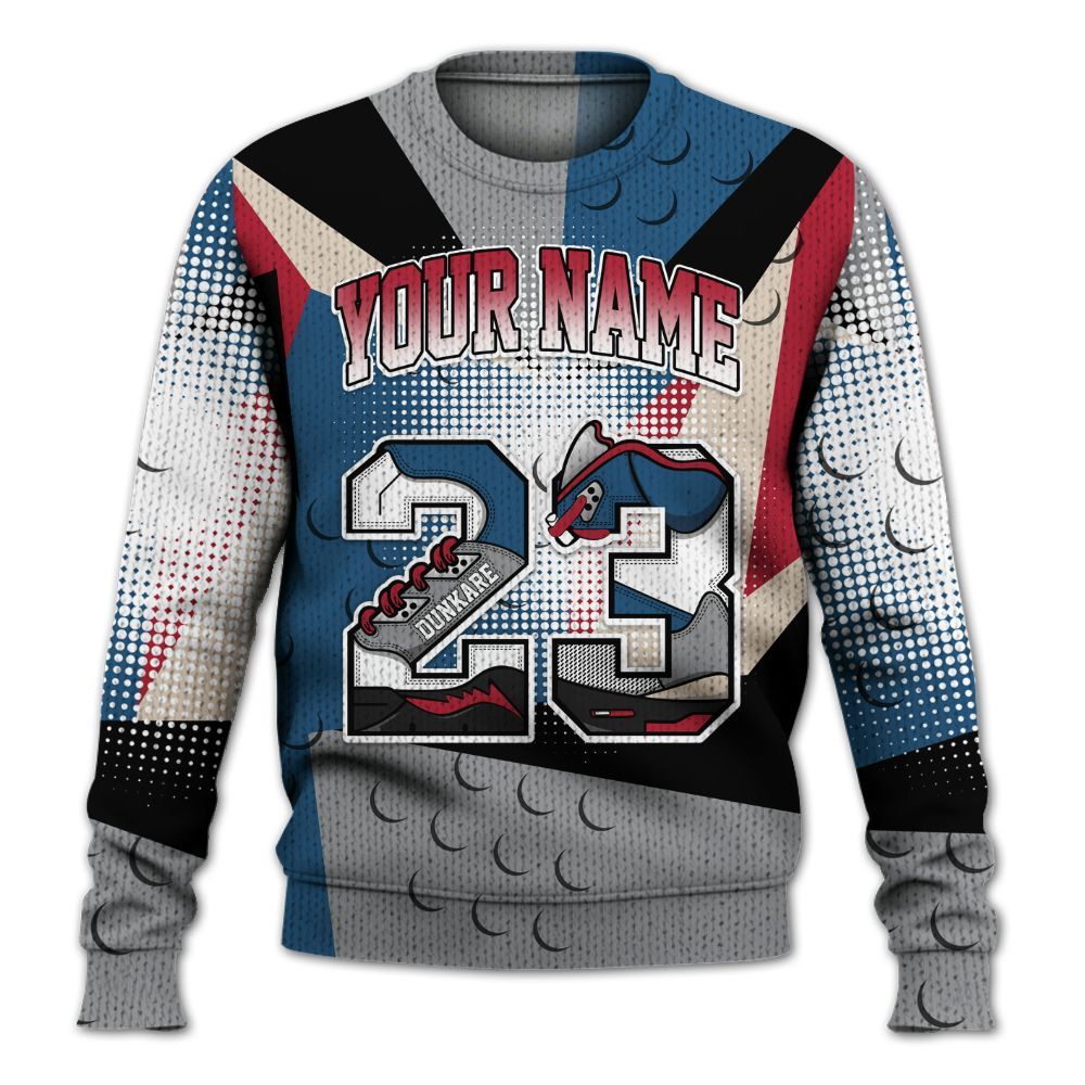 Knitted Sweater To Match Rare Air 3s - Poly Custom Name Number 23 5s