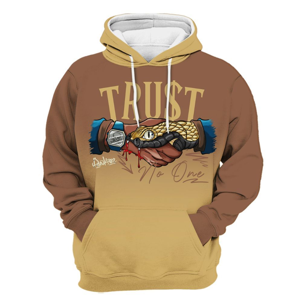 Hoodie To Match Retro Cacao Wow 4s - Snake Trust No One Drip All Over Print