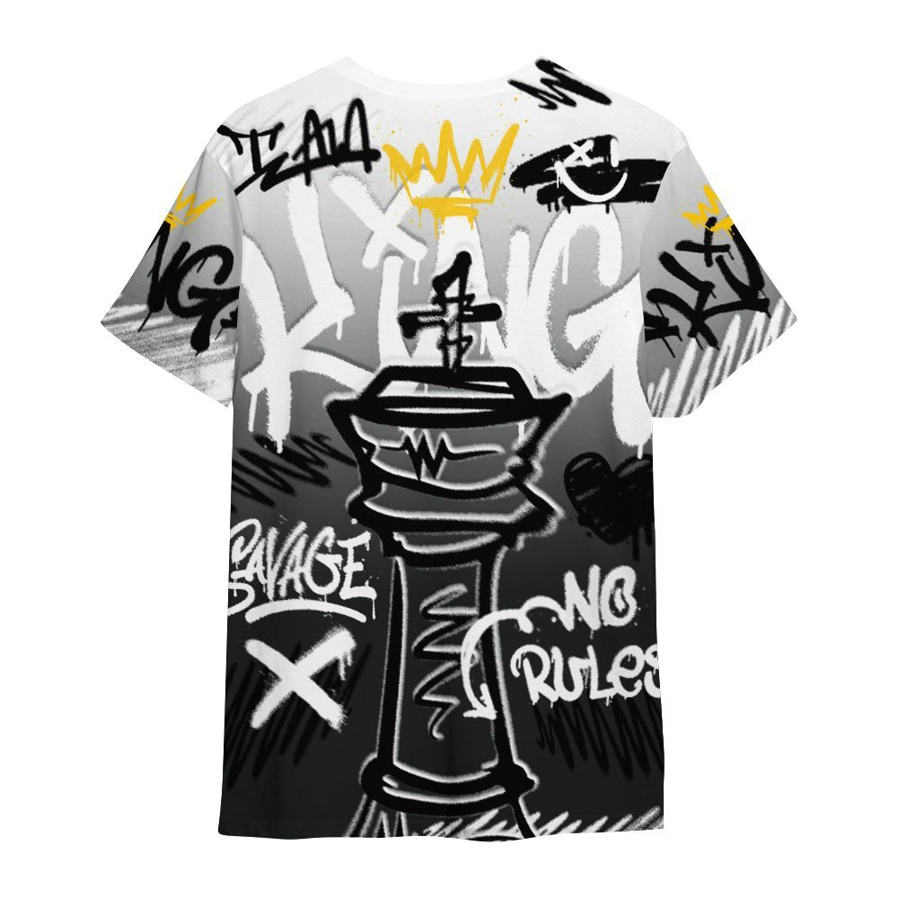 Shirt To Match Low 85 Metallic Black 1s - Street King Chess Streetwear All Over Print