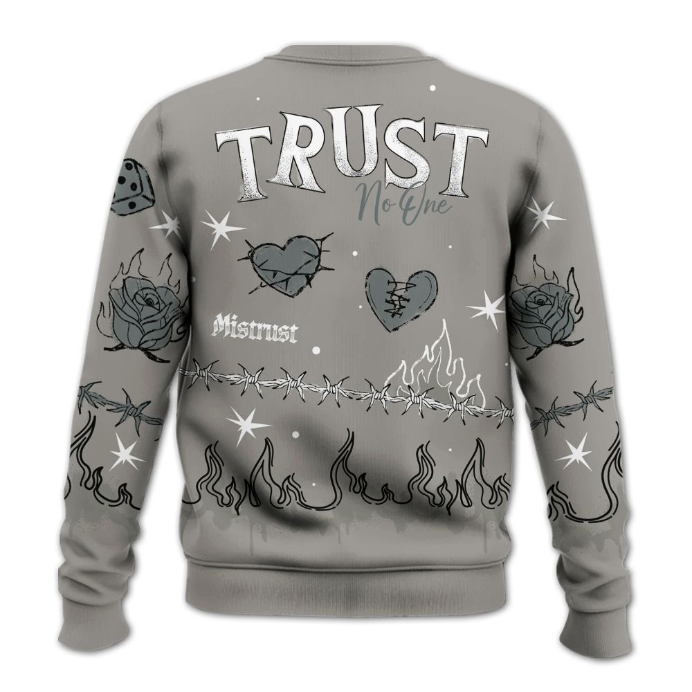 Sweatshirt To Match Cool Grey 9s - Trust No One Snake-Bite Doodle Crayon All Over Print