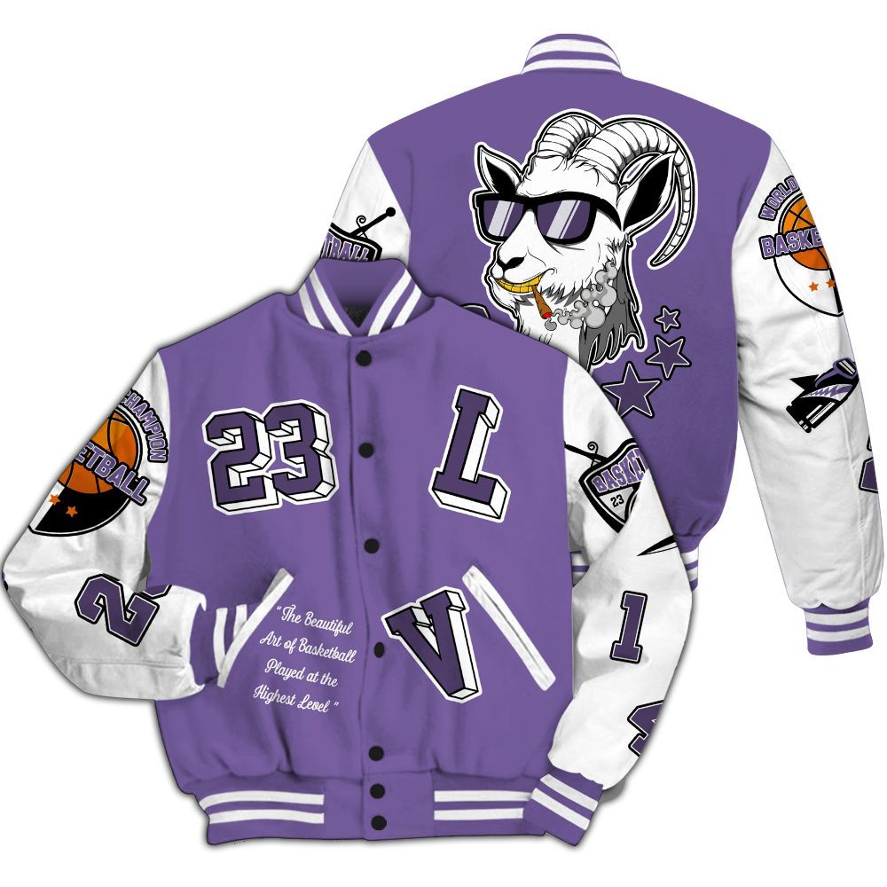 Varsity Jacket To Match Dunk Low Black Raspberry - The GOAT Got Em Streetwear All Over Print