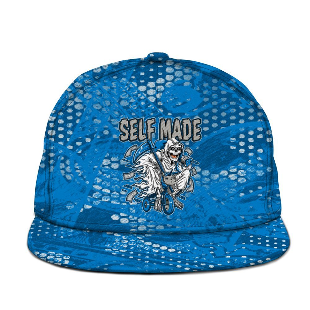 Snapback To Match Military Blue 4s - Self Make Skeleton Banknotes Art Graphic