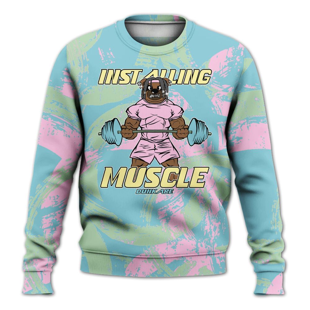 Sweatshirt To Match SB Dunk Low Visty - Installing Muscle Bear Circle Slpash All Over Print