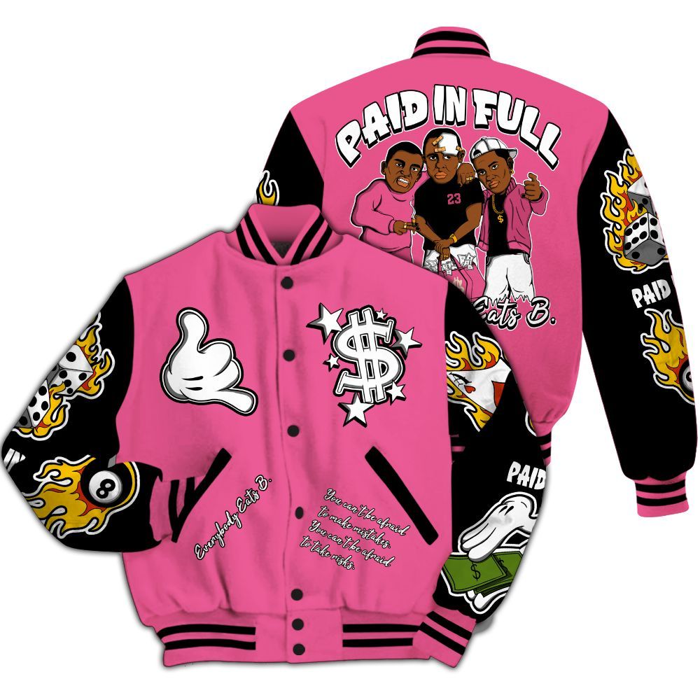 Varsity Jacket To Match Air Max SNDR Hyper Pink - Everybody Paid In Full Graphic All Over Print