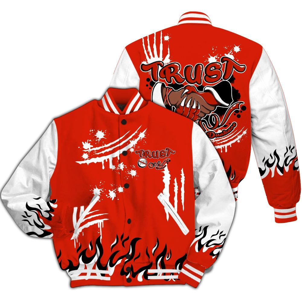 Varsity Jacket To Match Retro Cherry 11s - Graphic Trust No One All Over Print