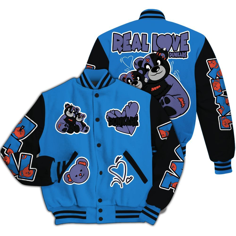 Varsity Jacket To Match Hi-Res Blue 700s - Sincere Fondness Bear All Over Print