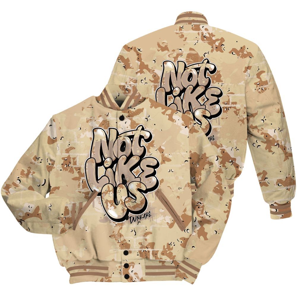 Varsity Jacket To Match Desert Camo 3s Shirt - None Like Us Graphic Brick Art All Over Print