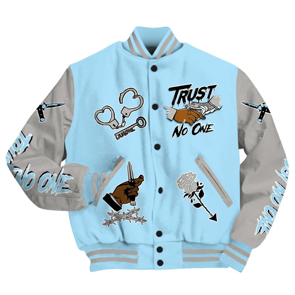 Varsity Jacket To Match Retro SoleFly 13s - Trust No One Dripping All Over Print