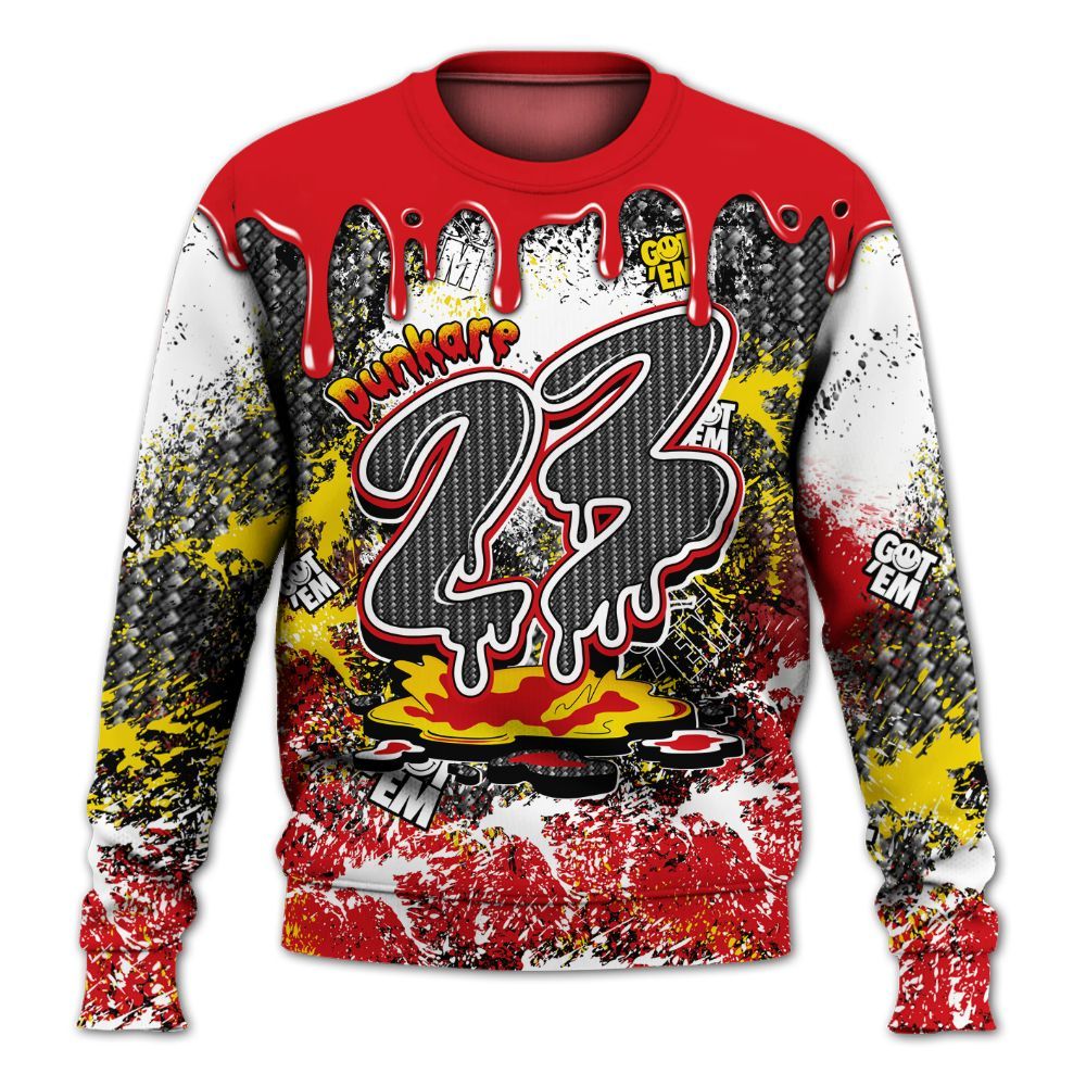 Sweatshirt To Match Ferrari 14s - Dripping 23 Drip All Over Print