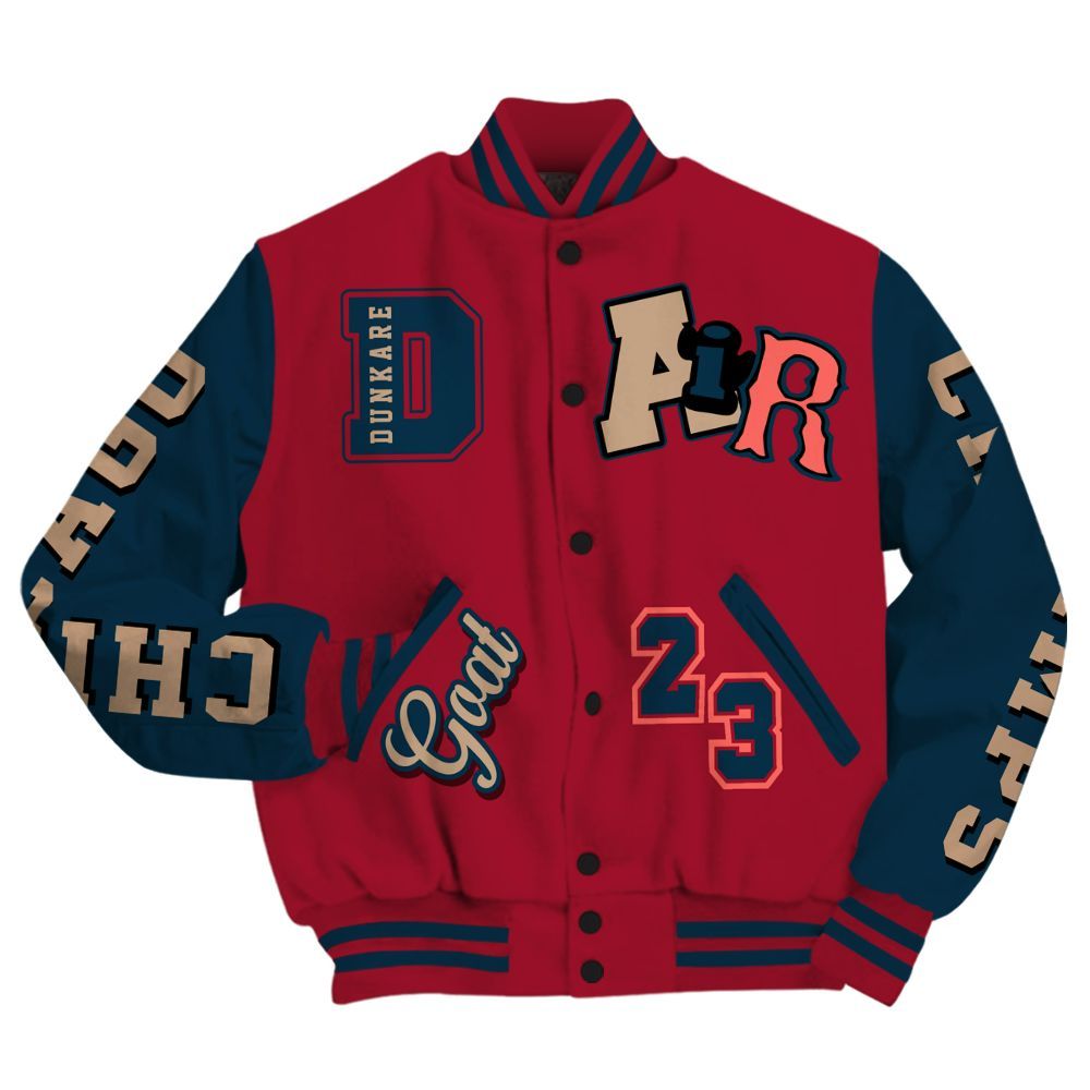 Varsity Jacket To Match Mid Multi Color 2022 1s - AIR Number 23 GOAT All Over Print