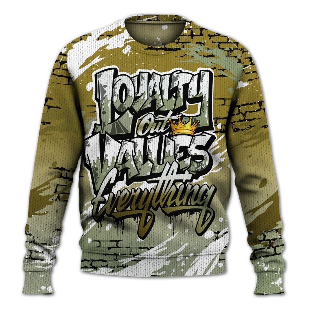 Knitted Sweater To Match Air Flightposite Metallic Gold - Values Of Loyalty Drip