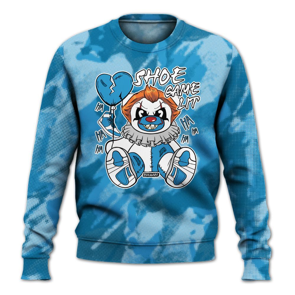 Sweatshirt To Match Powder Blue 9s - Shoe Game Bear Abstract Halftone All Over Print