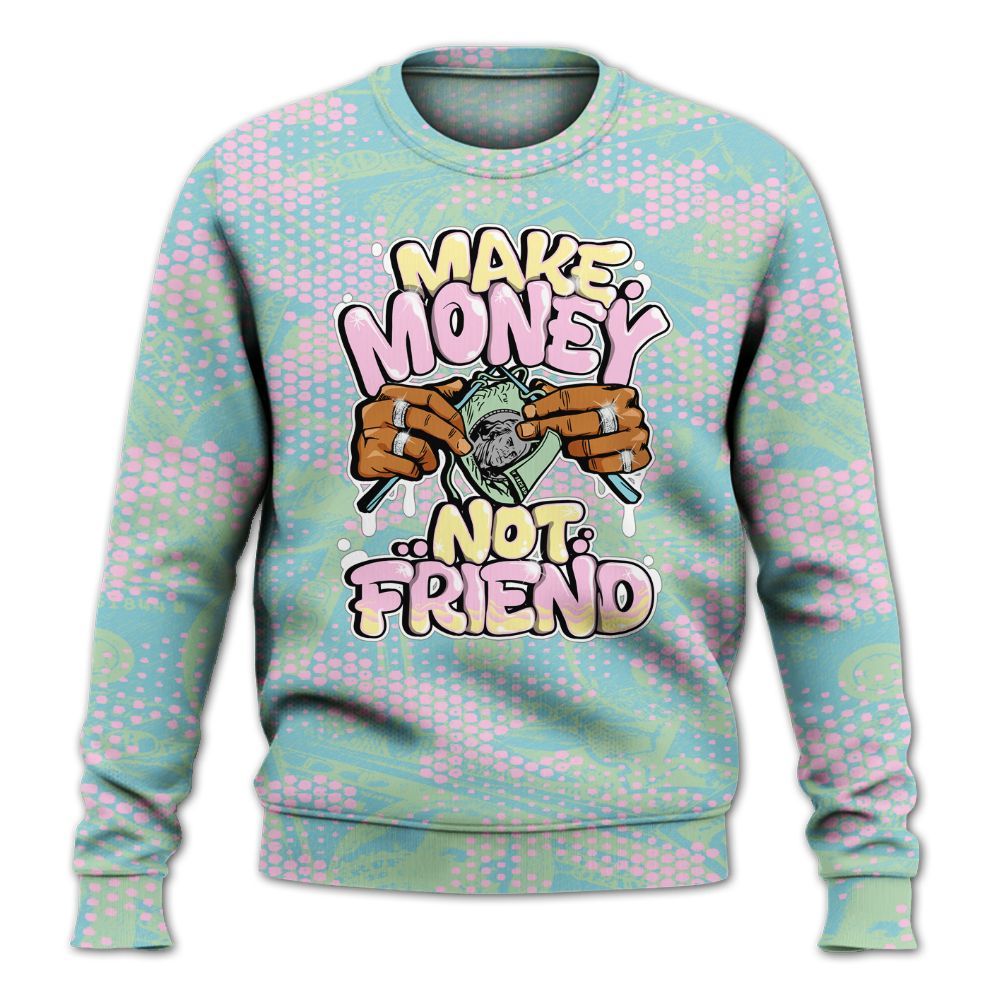 Sweatshirt To Match SB Dunk Low Visty - Make Moneys Not Friend Graphic Banknotes All Over Print