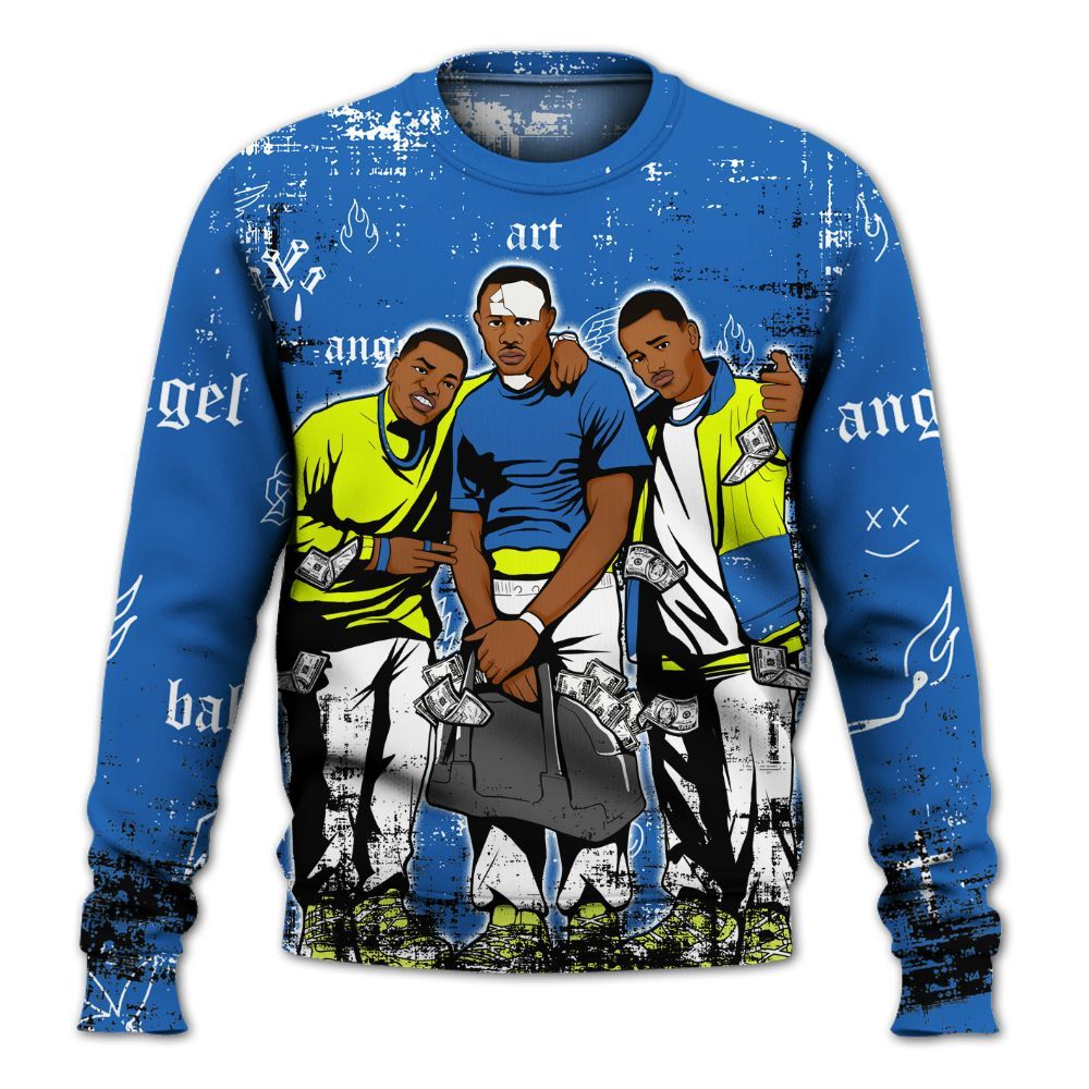 Sweatshirt To Match Griffey Max 1 Varsity Royal - Paid In Full Money All Over Print