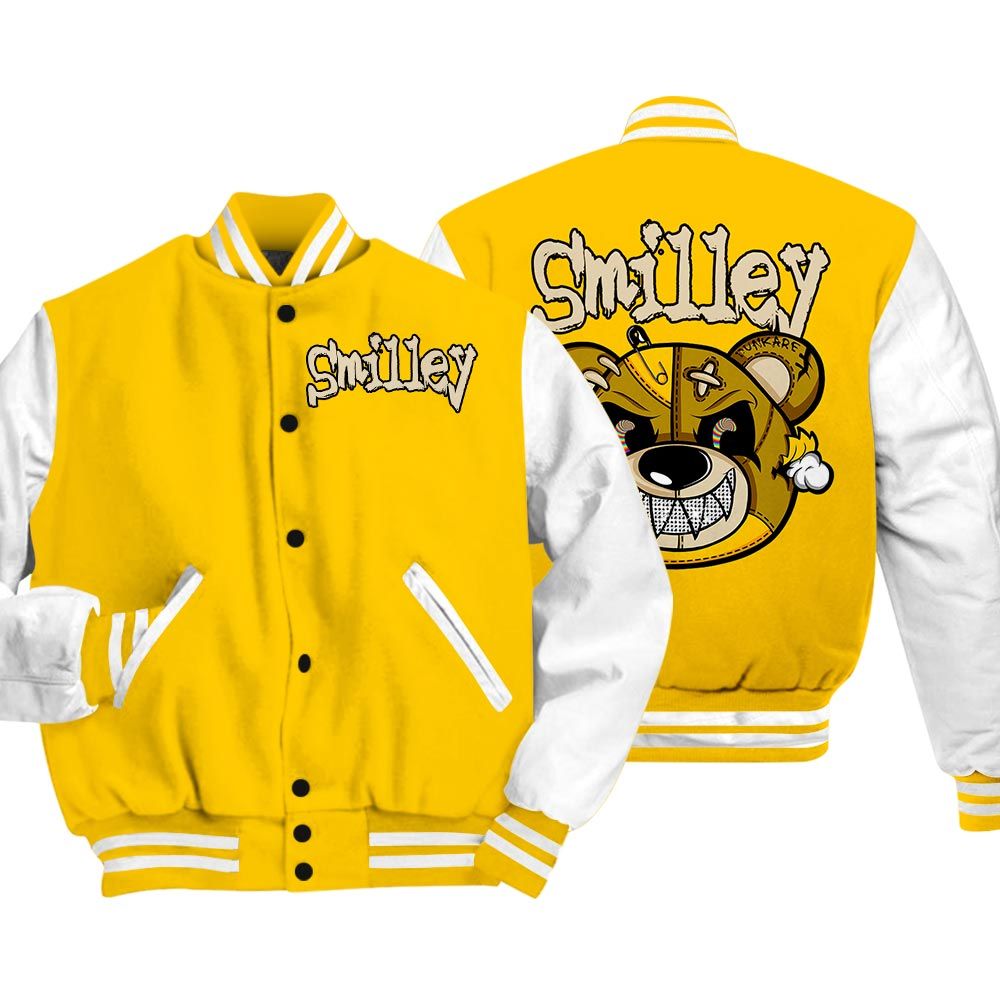 Varsity Jacket To Match Vivid Sulfur 4s Vasity Jacket - Smilley Bear Vasity Jacket Unisex 2404 NCMD