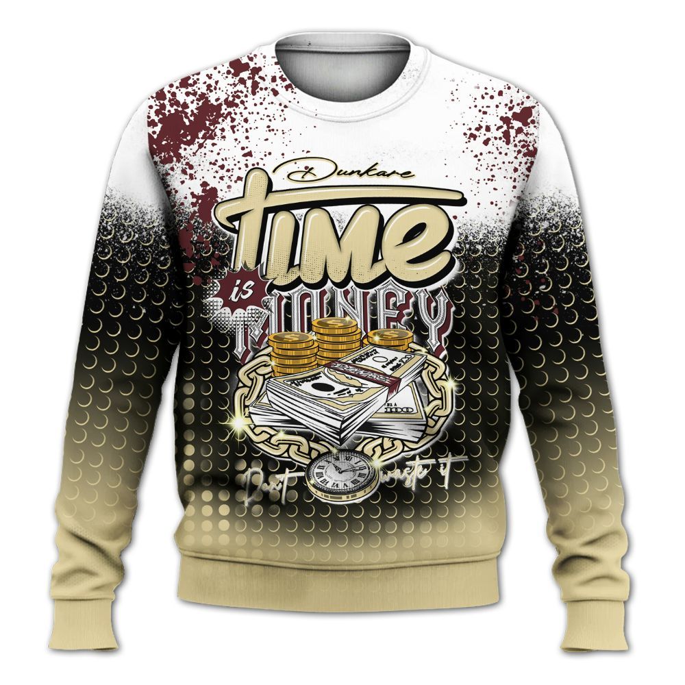 Sweatshirt To Match Women Phantom 12s - Halftone Time Is Money All Over Print