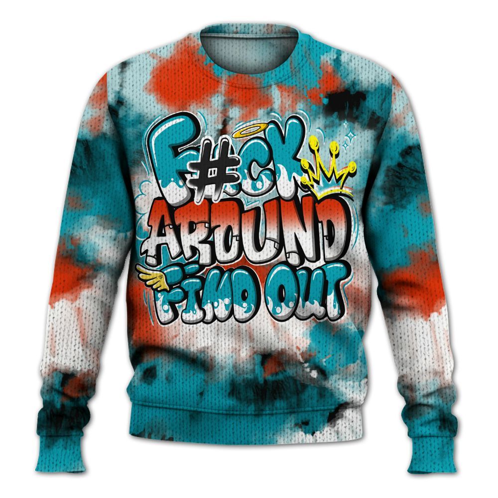 Knitted Sweater To Match Dunk Low KD 17 N7 - Tie Dye FK Around Find Out