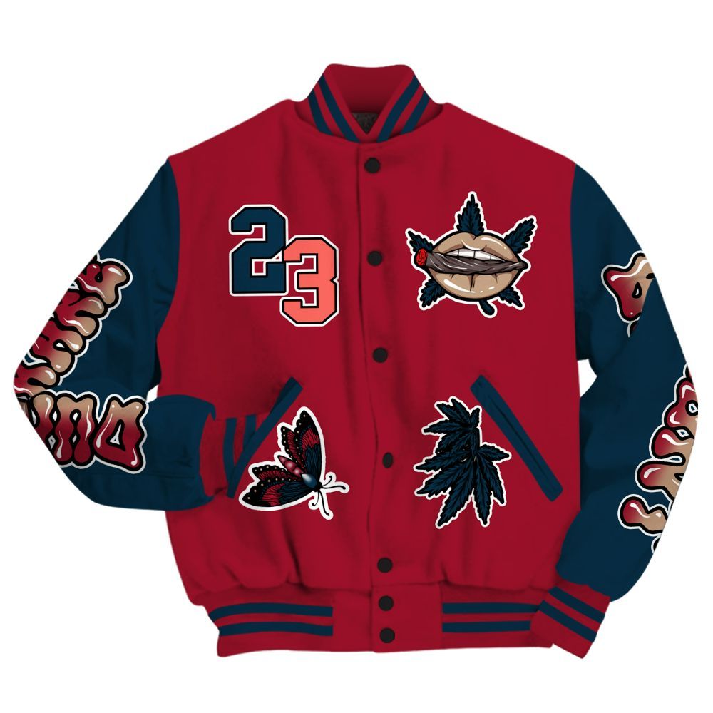 Varsity Jacket To Match Mid Multi Color 2022 1s - Bluntz Unique All Over Print