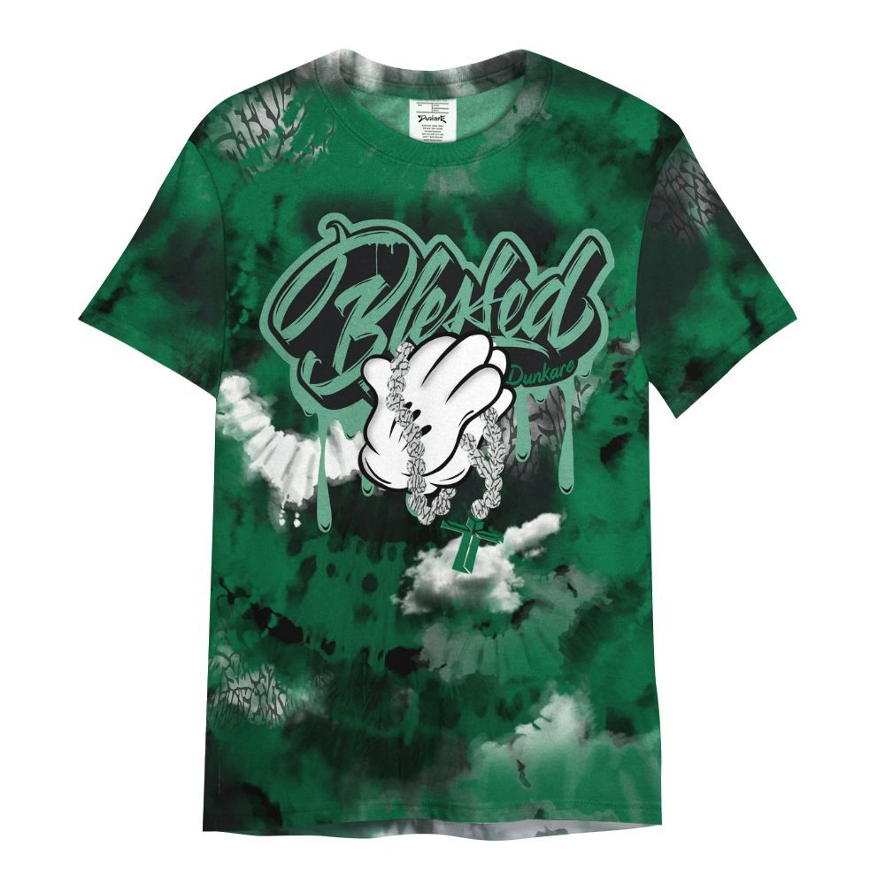 Shirt To Match Pine Green 3s - God Blessed Tie Dye All Over Print