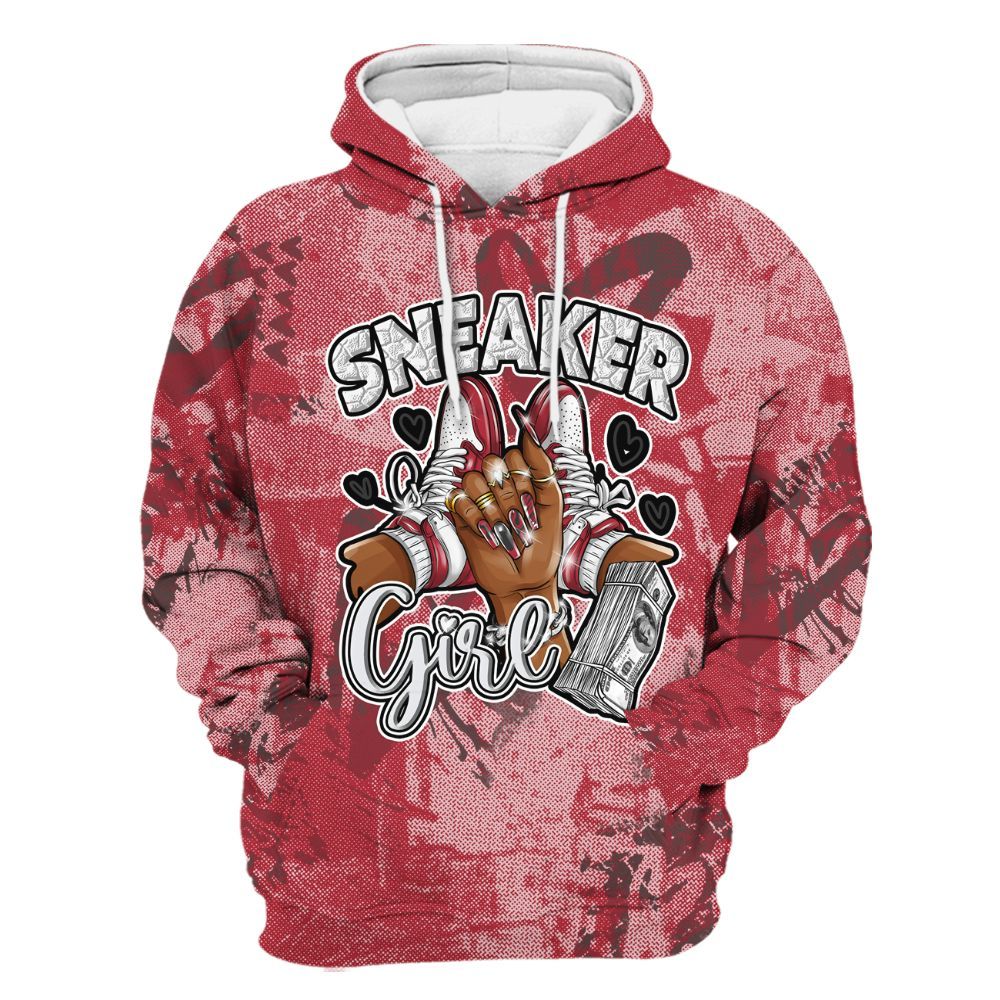 Hoodie To Match Black Toe 14s - Sneakerz Girlz Heart Grunge All Over Print
