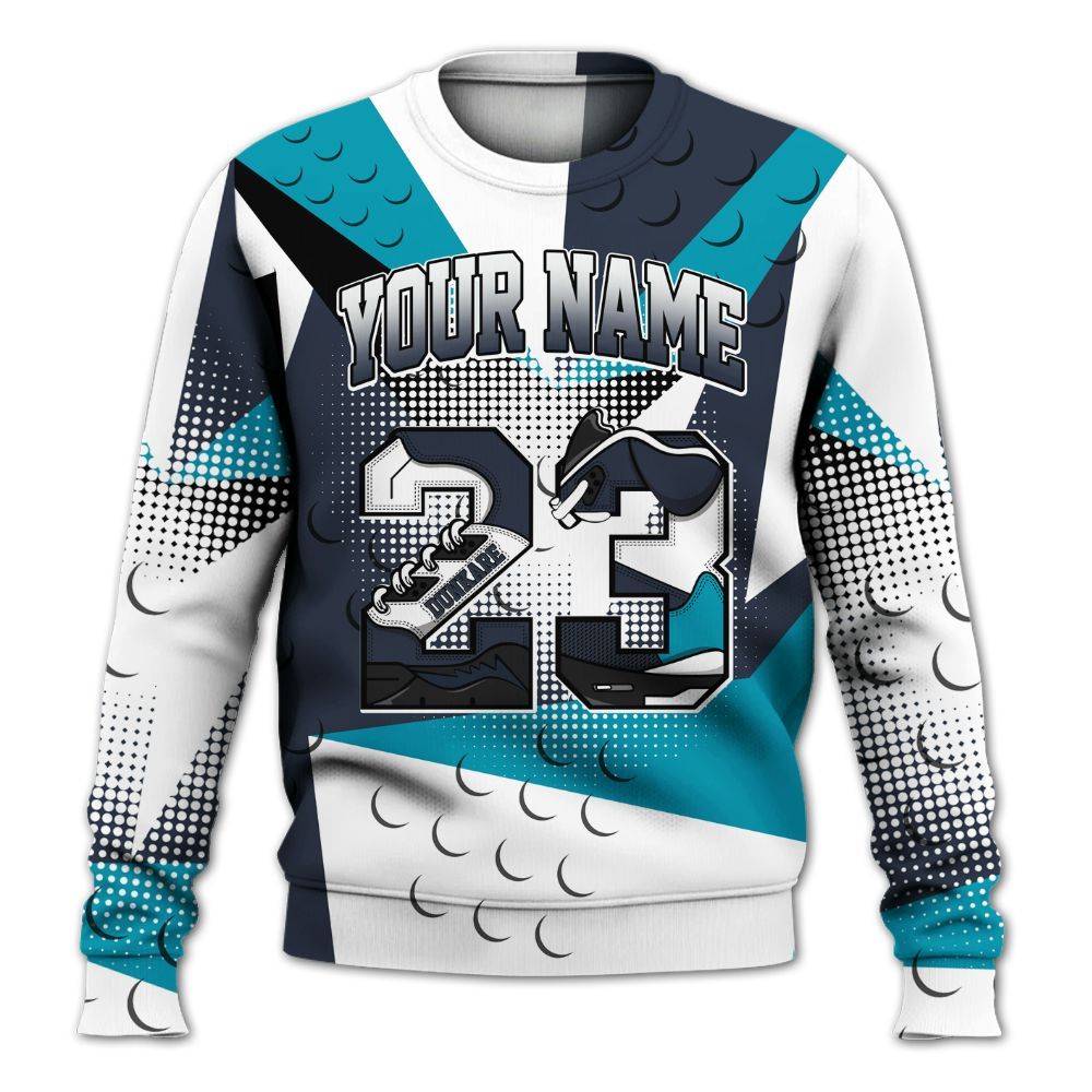 Sweatshirt To Match Retro Obsidian 13s - Poly Custom Name Number 23 5s All Over Print