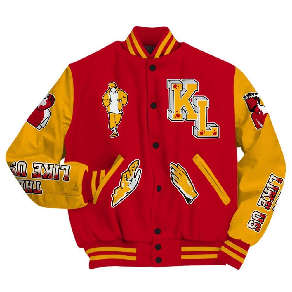 Varsity Jacket To Match Cardinal 7s - Dislike Us Graphic All Over Print