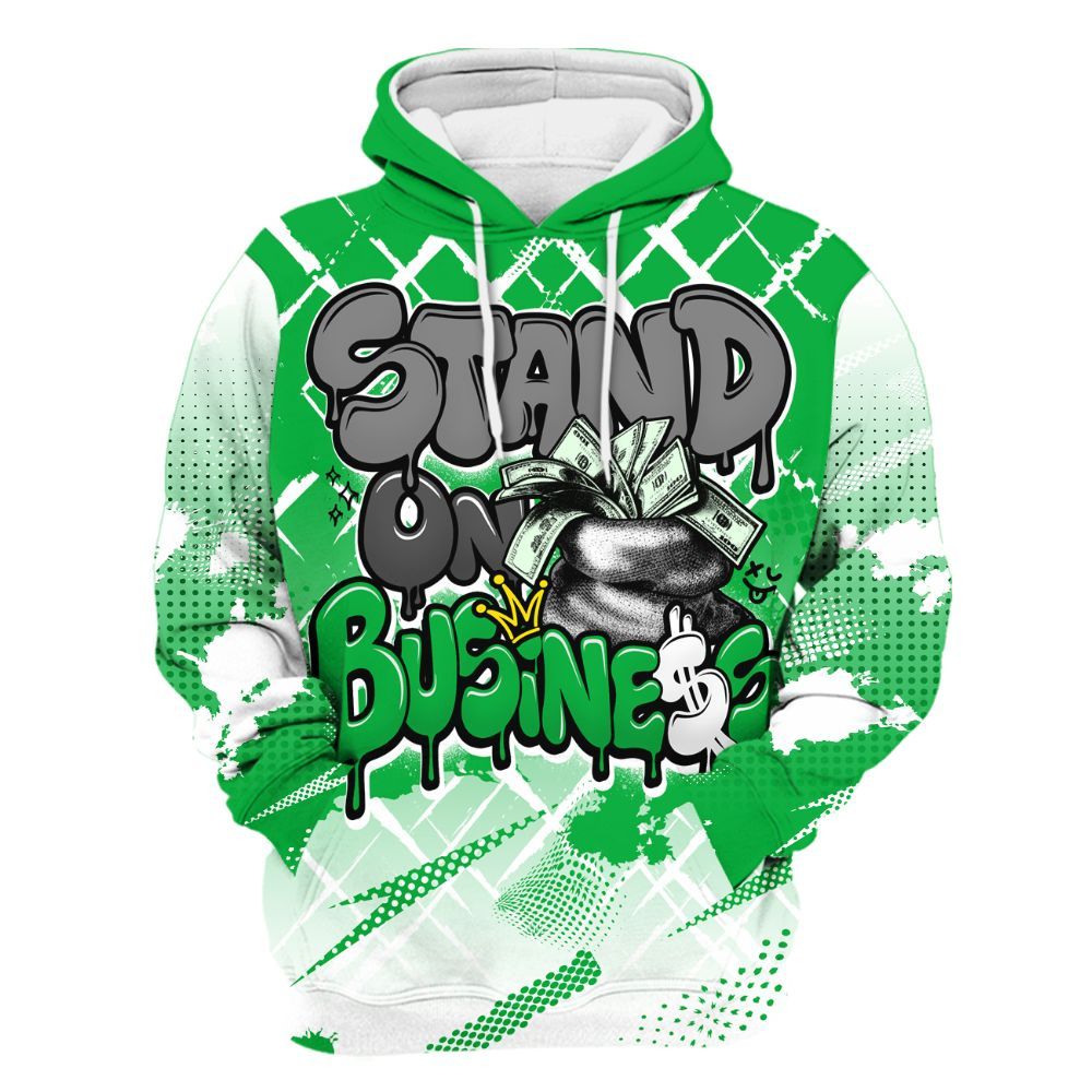 Hoodie To Match Lucky Green 5s - Halftone Stand Business Dripping All Over Print
