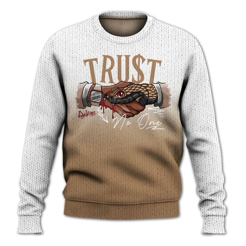 Knitted Sweater To Match Kobe 4 Gold Medal - Snake Trust No One Drip