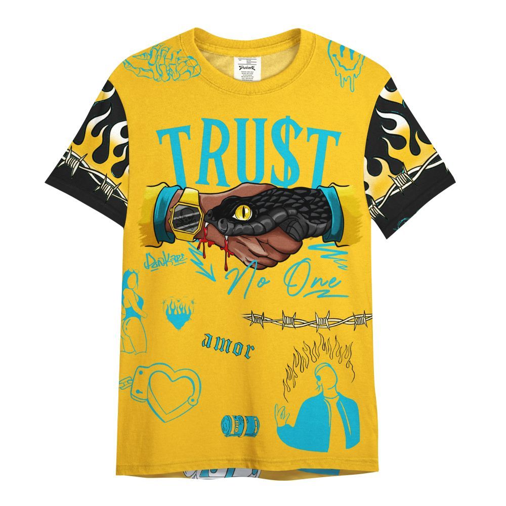 Shirt To Match Retro Aqua 5s - Snake Trust No One All Over Print