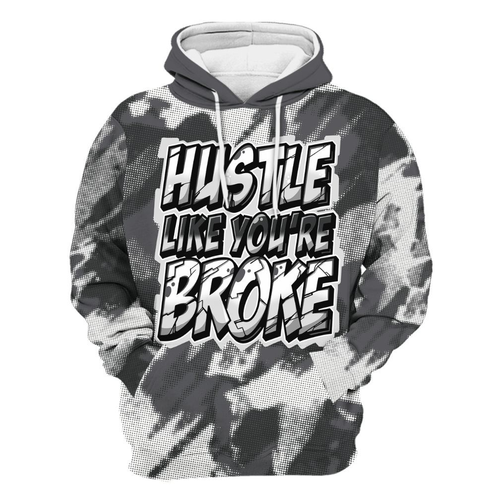 Hoodie To Match White Thunder 4s - Hustles Like Broke Abstract All Over Print