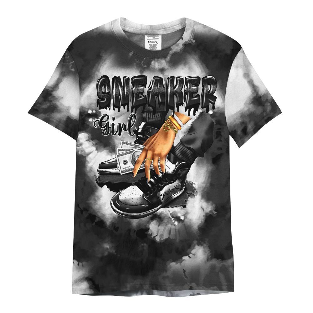 Shirt To Match White Thunder 4s - SNEAKER Girl Money Drip Tie Dye All Over Print