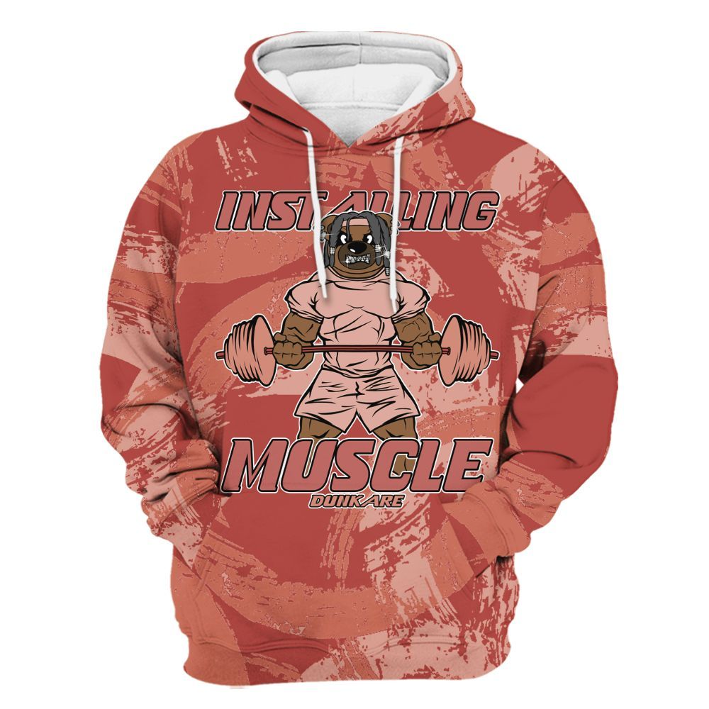 Hoodie To Match Dune Red 13s - Installing Muscle Bear Circle Slpash All Over Print