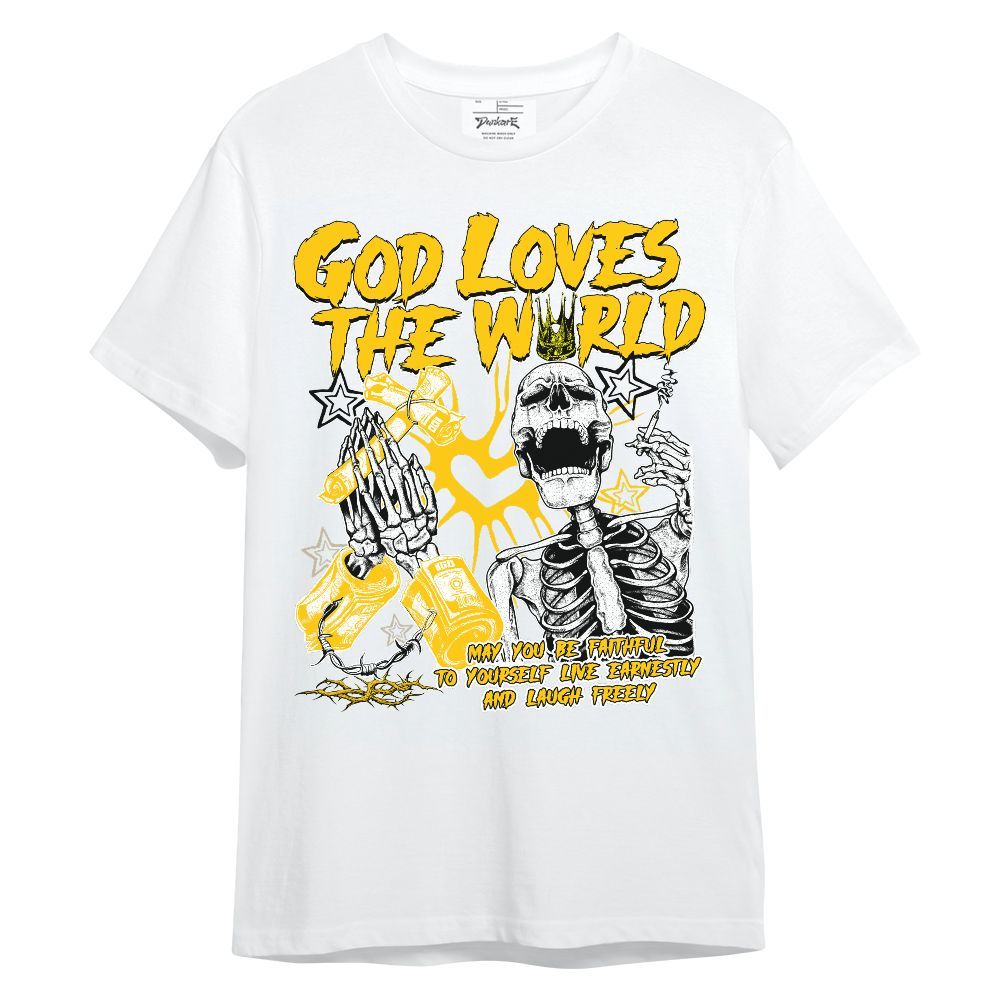 Shirt To Match Vivid Sulfur 4s - God Loves The World Unisex Shirt
