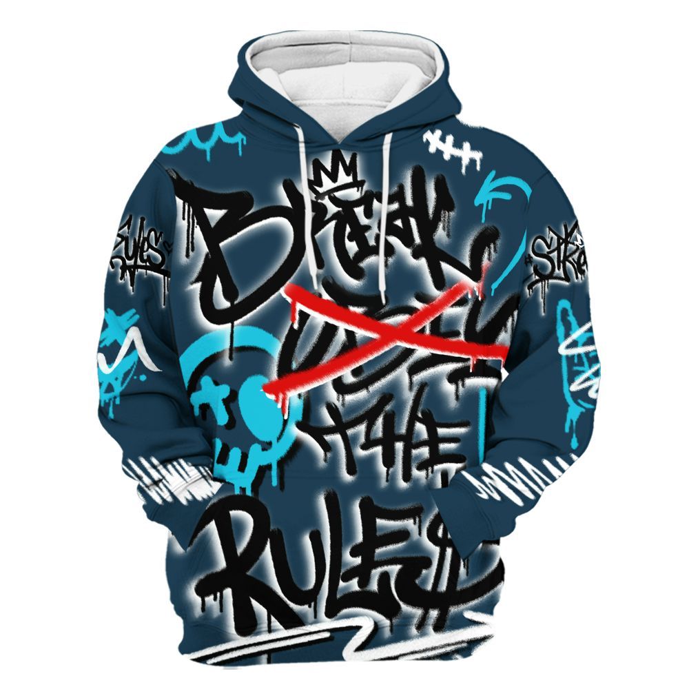 Hoodie To Match Air Navy Baltic Blue - Break Rules Streetwear All Over Print