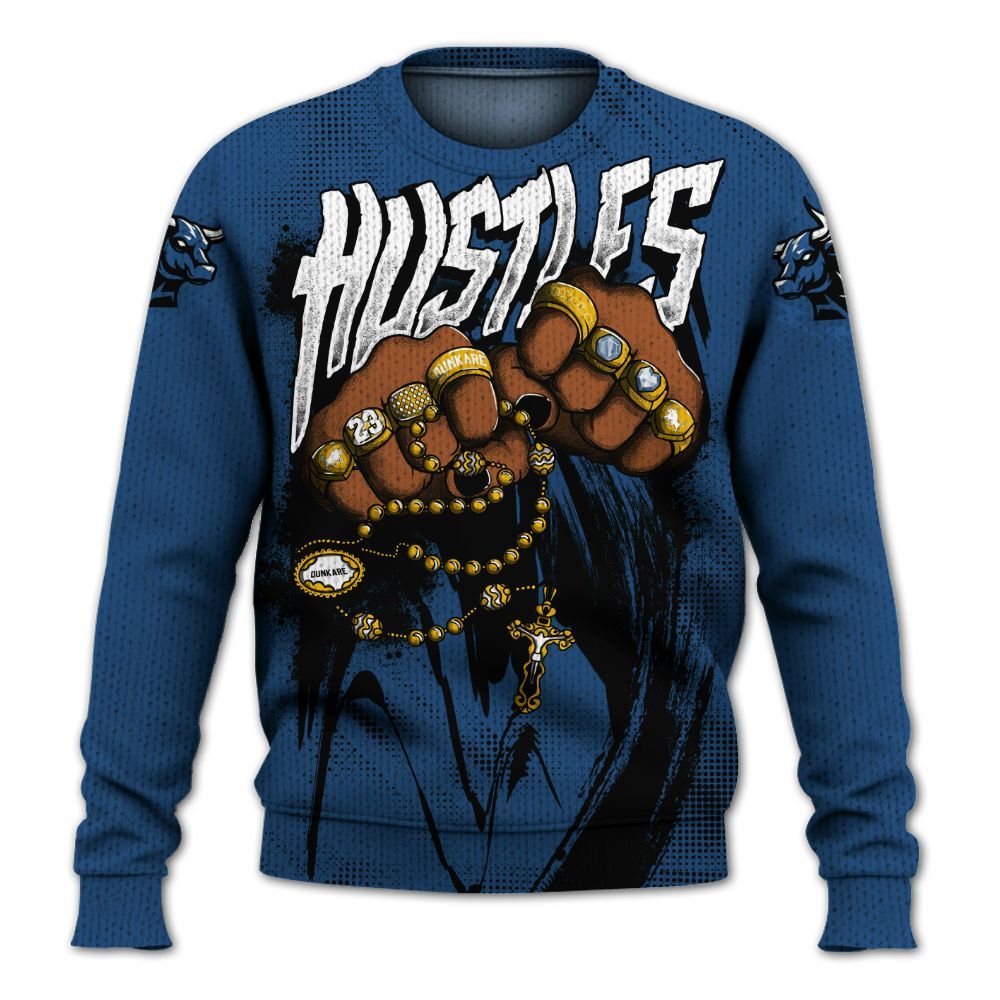 Knitted Sweater To Match High OG Midnight Navy 1s - Hustle Make Money