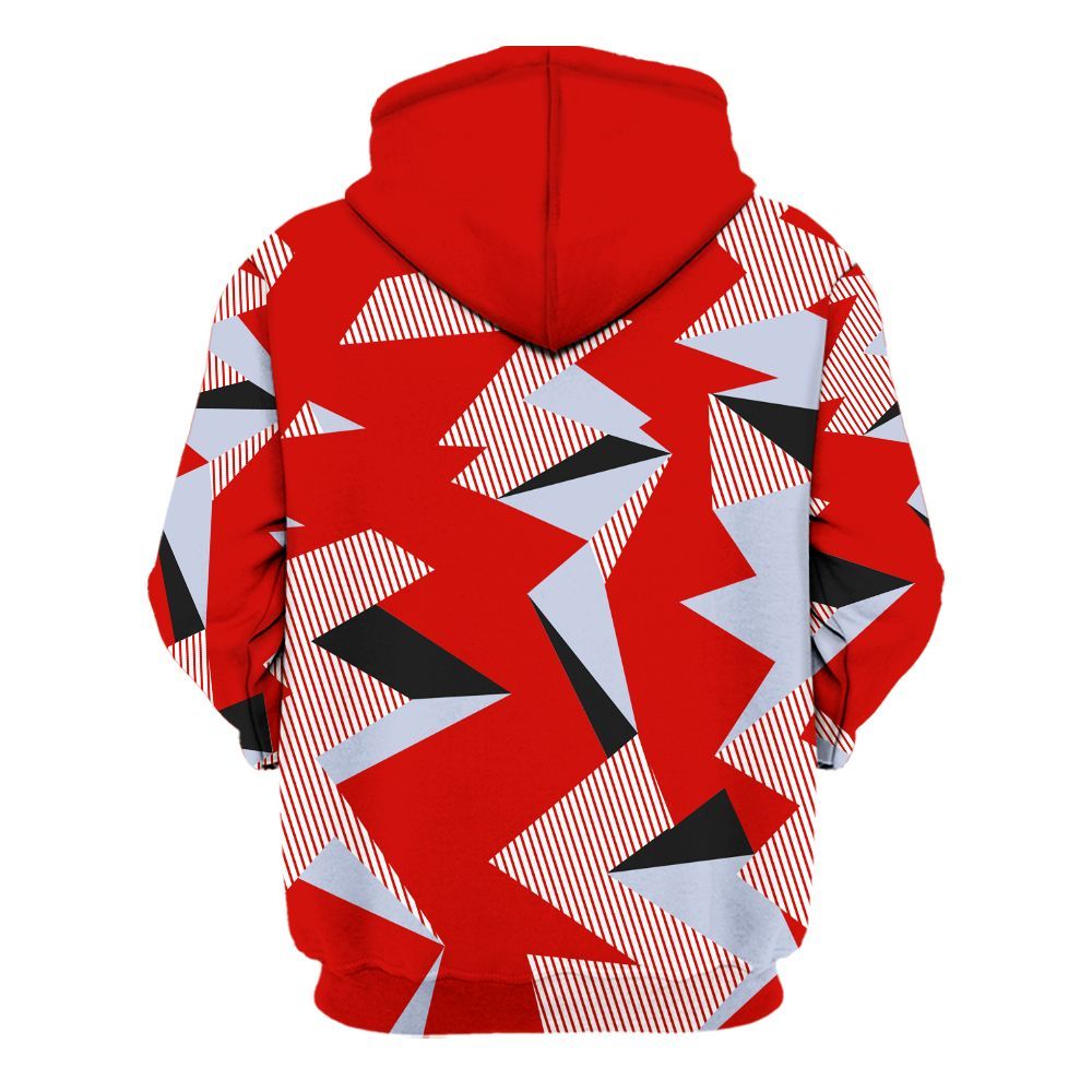 Hoodie To Match Fire Red 6s - Geometric Camouflage Pattern All Over Print