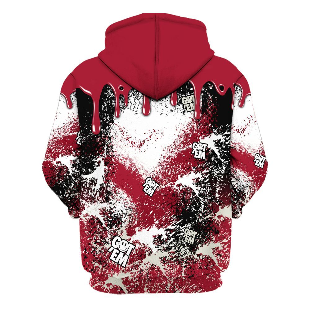 Hoodie To Match High OG Black Toe Reimagined 1s - Dripping 23 Drip All Over Print