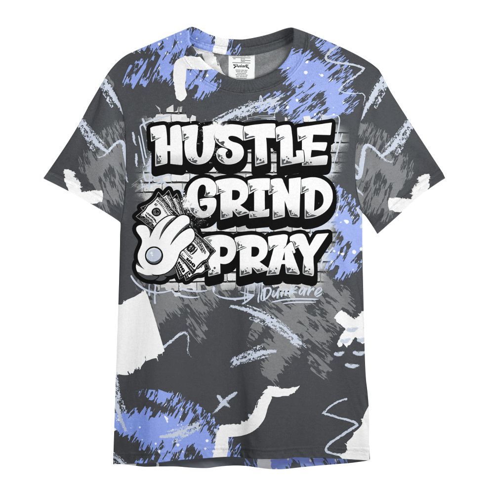 Shirt To Match Retro Awake Racer Blue - Hustle Grind Pray All Over Print