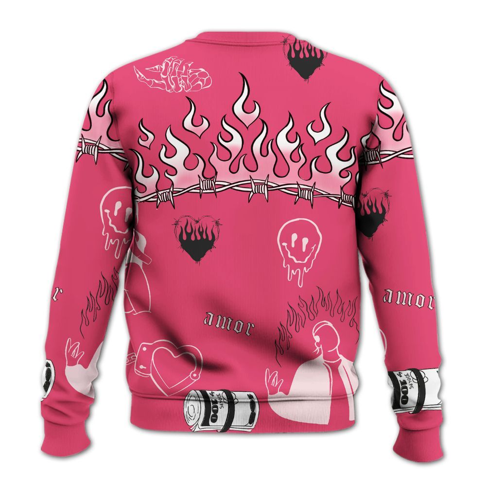 Sweatshirt To Match A'One Hyper Pink - Snake Trust No One All Over Print