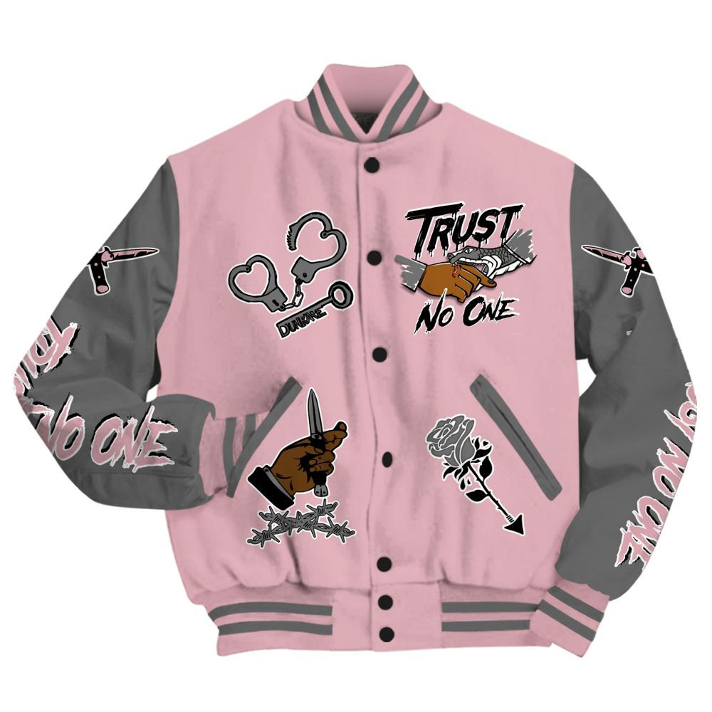Varsity Jacket To Match Air Max DN Pink Foam - Trust No One Dripping All Over Print