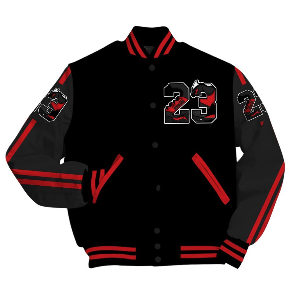 Varsity Jacket To Match Bloodline 12s - Custom Name Number 23 5s All Over Print